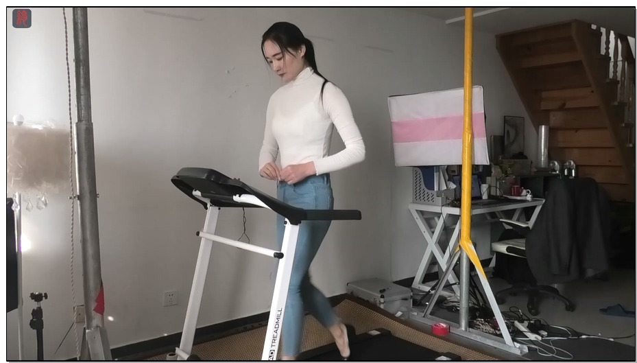 【绳之韵】菲菲，绳模的正确健身方式，捆绑高跟健步走，股绳、口球、牛仔裤、10CM高跟