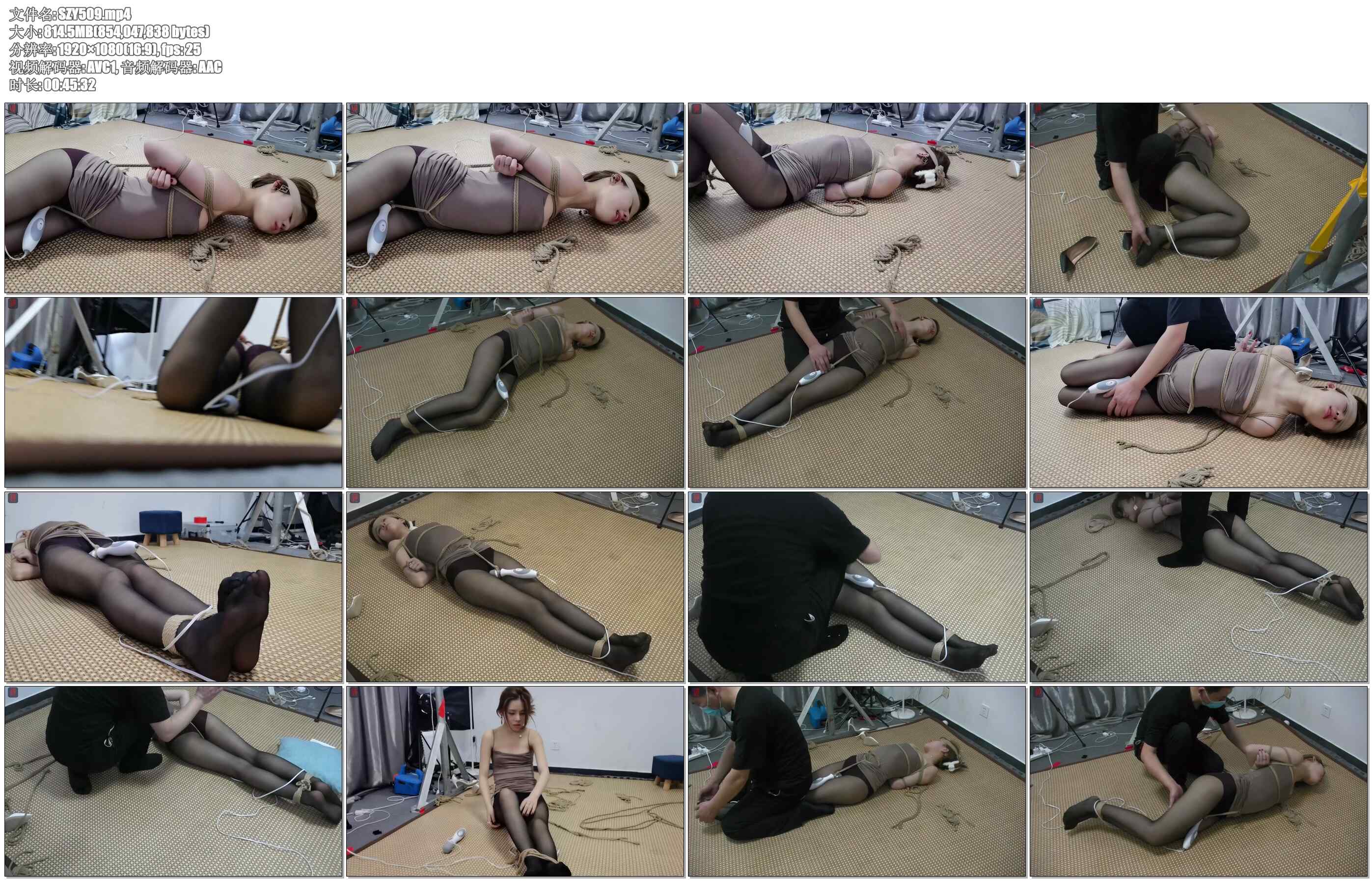 【绳之韵】小呆，阴天下雨约个绳3。吊带裙黑丝，股绳固定强高TK美脚，青春美少女绳捆