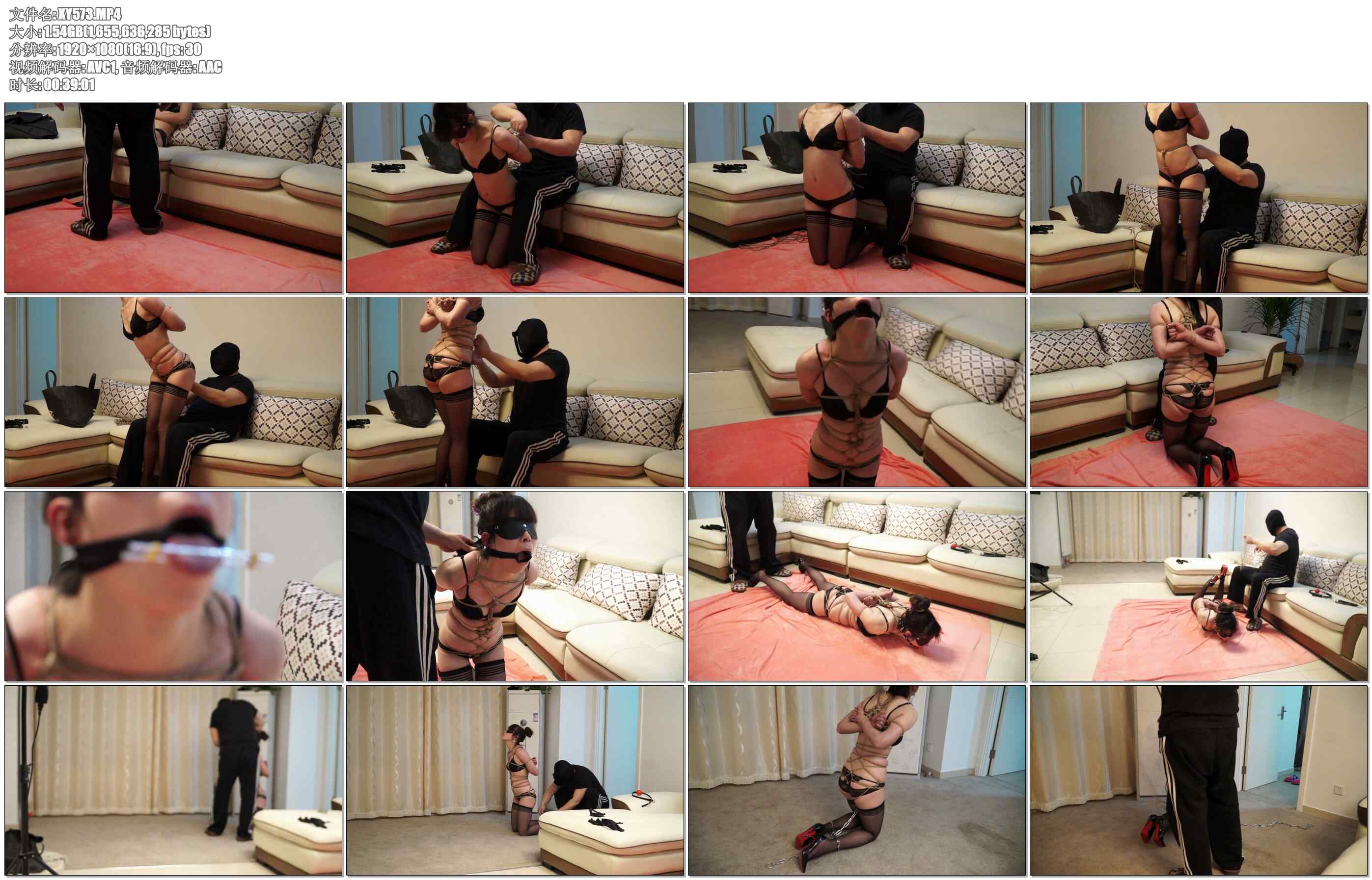 【逍遥】私密作品 黑丝股绳龟甲口球四马调教