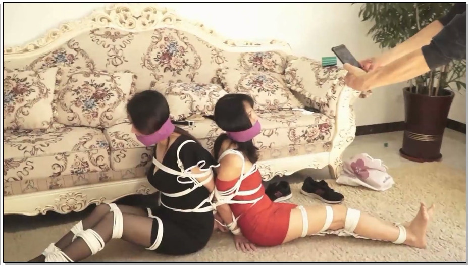 【逍遥】姐妹绳劫（李然、王蕾双人背靠背连缚）