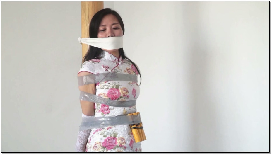 【逍遥】女井林静小故事 4 李然主演，旗袍丝袜，爆弹危机，口球口水，蒙眼塞嘴，柱绑