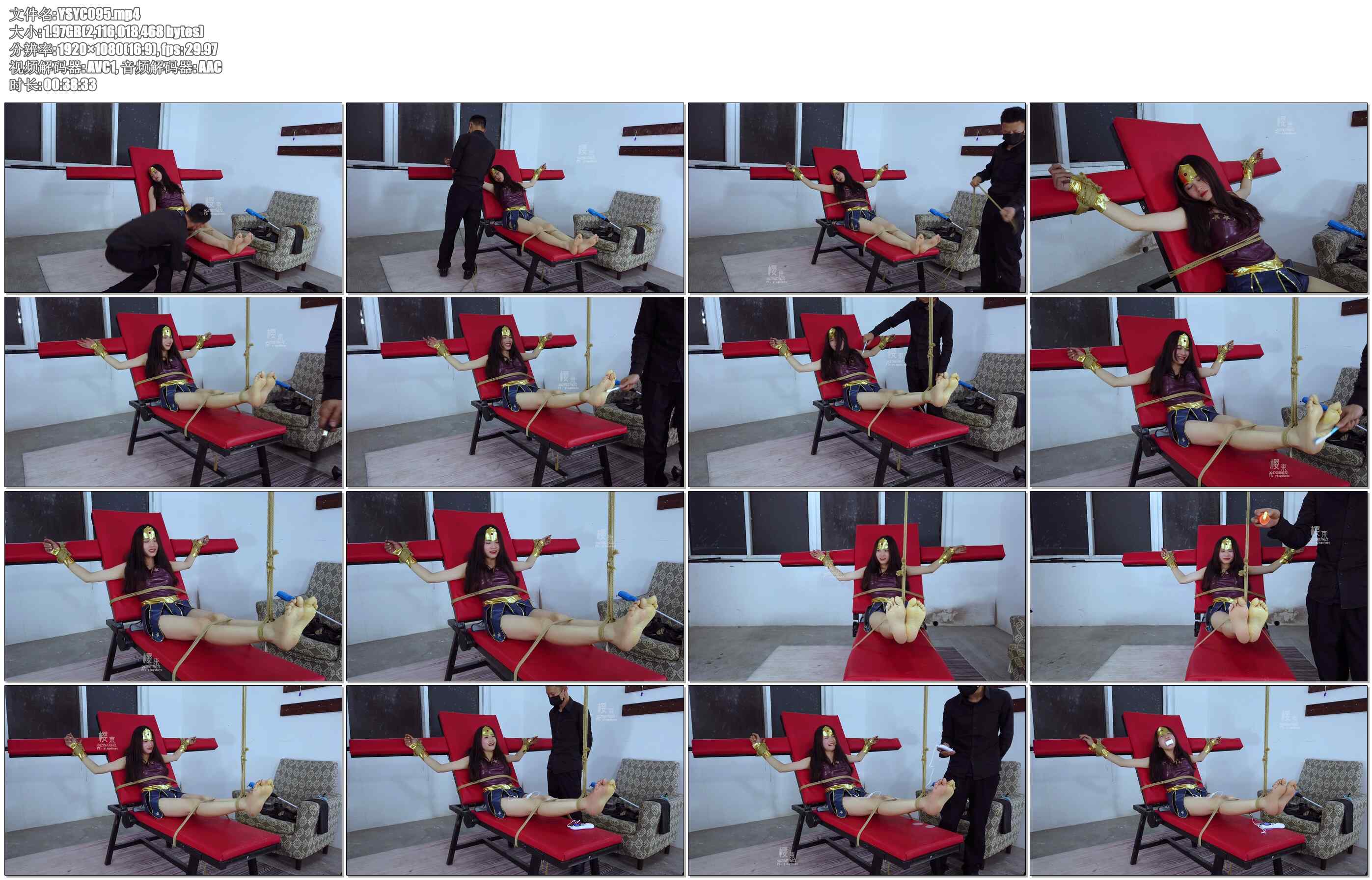 【樱束原创】神奇女侠之女侠虐足 女侠深入敌营获取犯罪证据，不料却被匪徒偷袭电晕，…