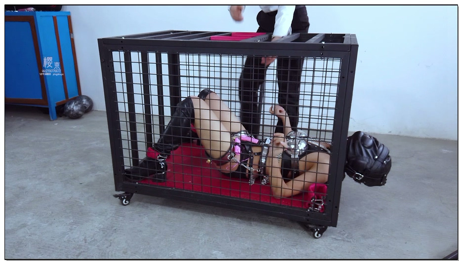 【樱束原创】完全禁锢三 6 虐足福利！全局禁锢，铁笼固定姿势虐足+夹+扎带固定+口球堵..