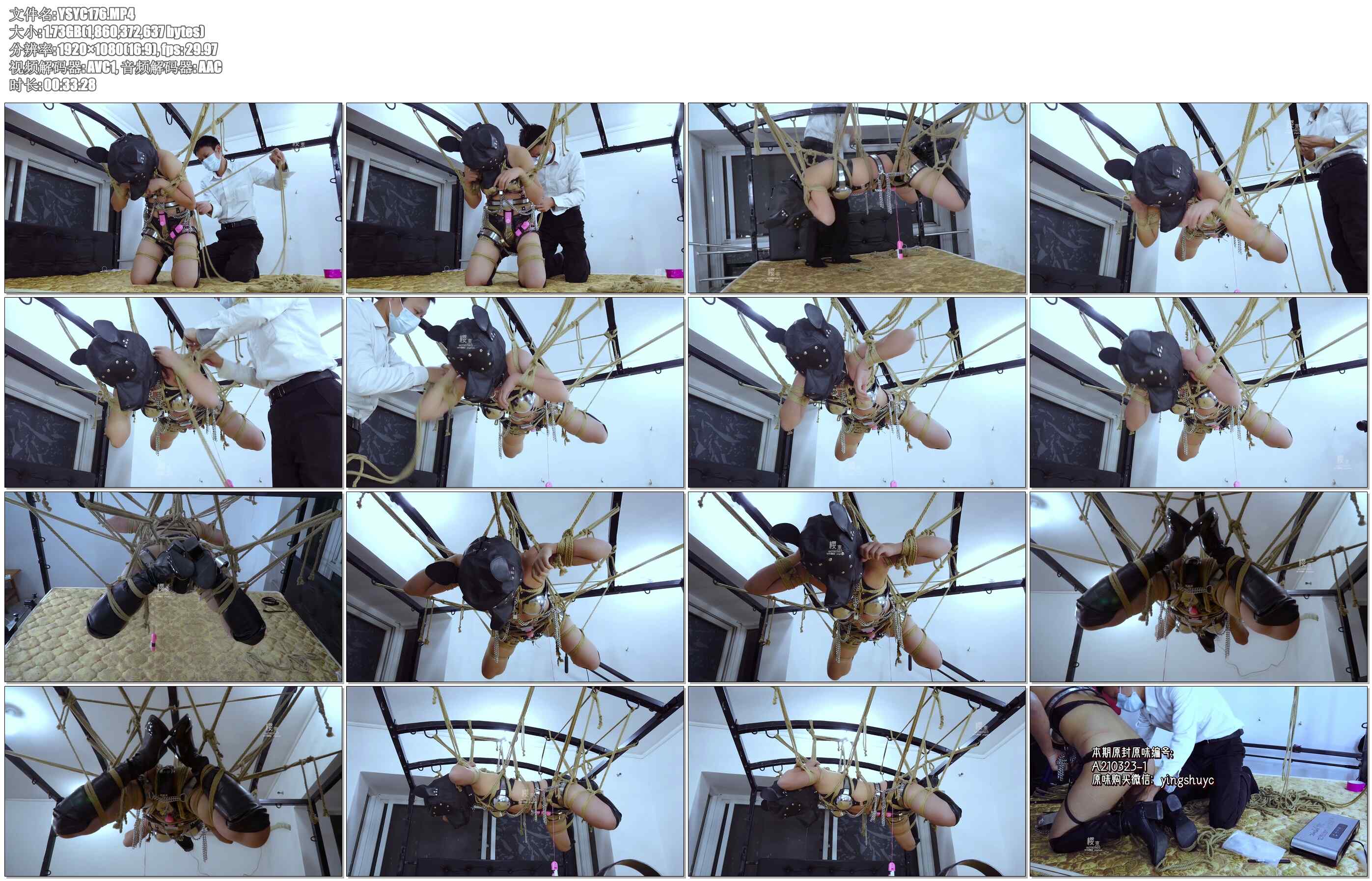 【樱束原创】完全禁锢三 9 全局禁锢,夹+贞操裤内置+封闭头套再加一个狗狗头套双头套带…