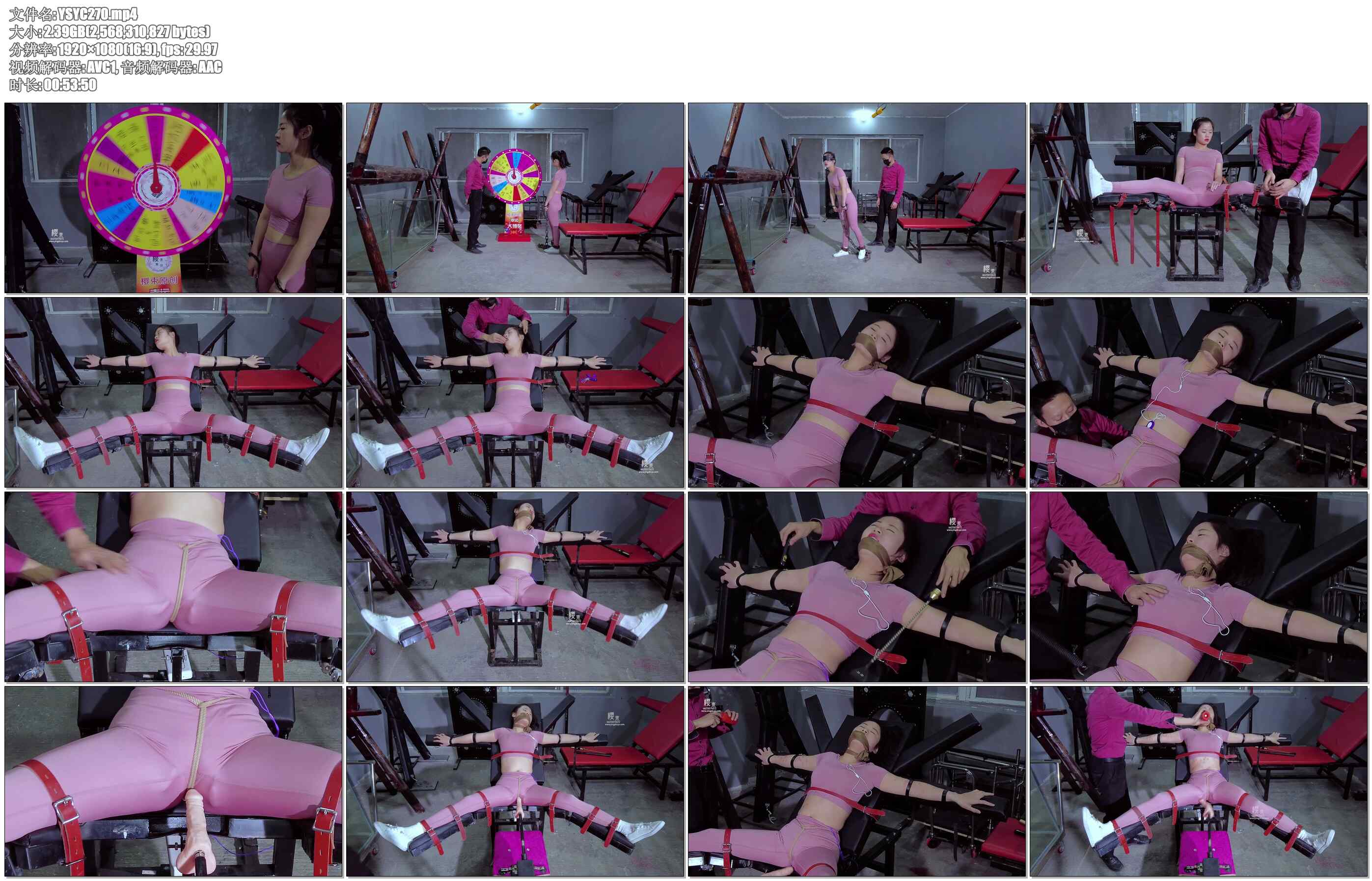 【樱束原创】盲盒第六季 模特带着沉重的手脚链押解到刑房中在六次幸运大转盘中自己转