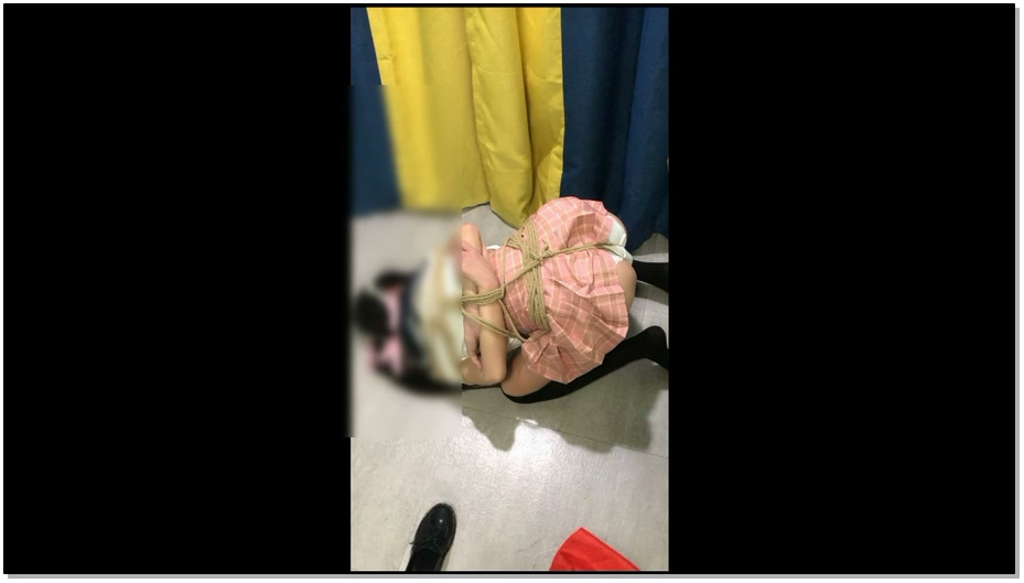 【窒物者】制服小萝莉，超羞涩第一次玩双插入式三点震动遥控小玩具，硬核驷马(超紧缚)