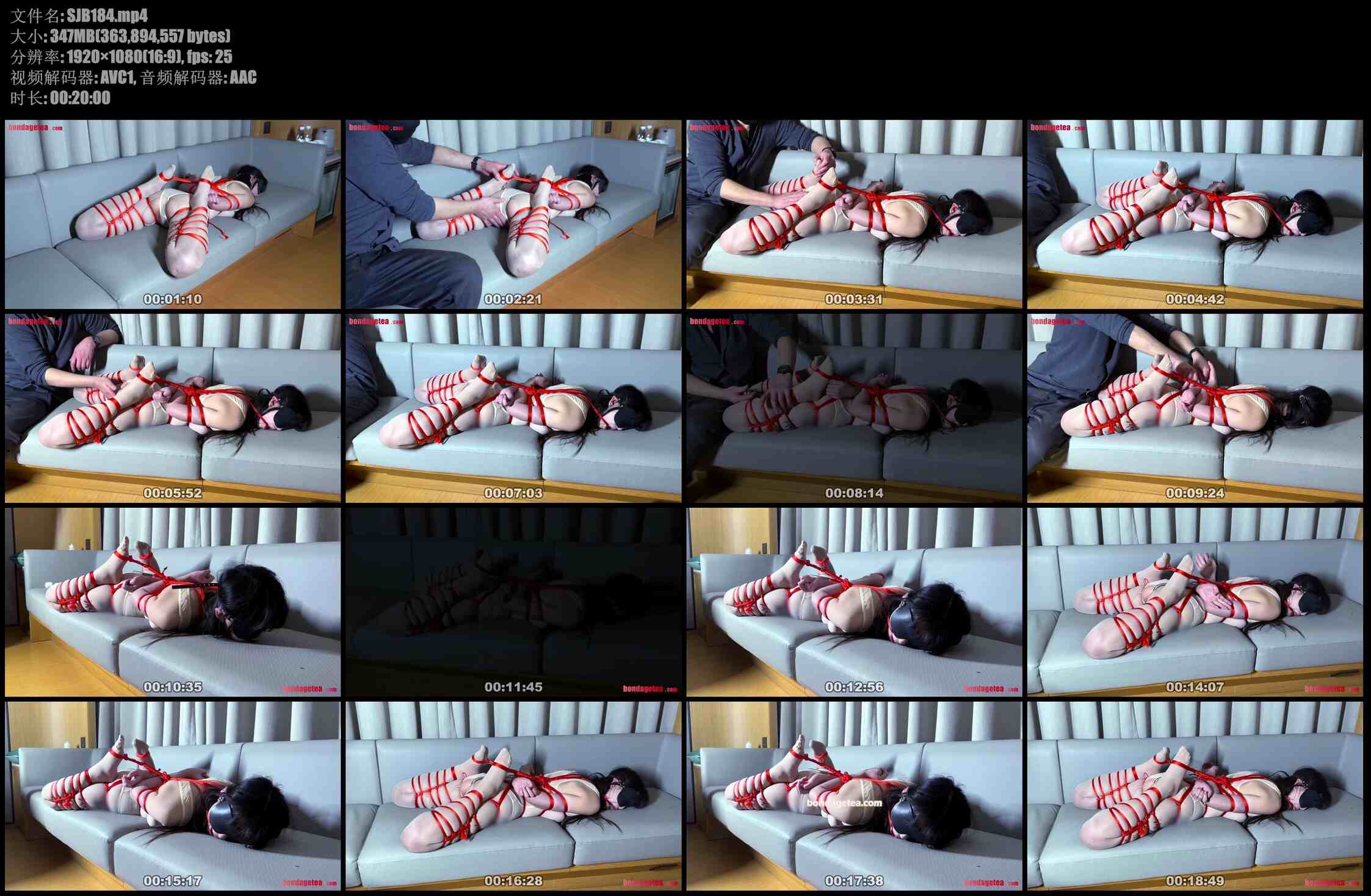 【绳精病】紧缚小美女被变太强行G钩屈辱不堪